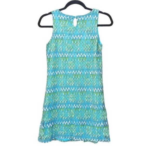 LEMON FIZZ | Girls Y2K Mesh Zig Zag Chevron Retro Mod A-Line Shift Dress 14 - Picture 2 of 15